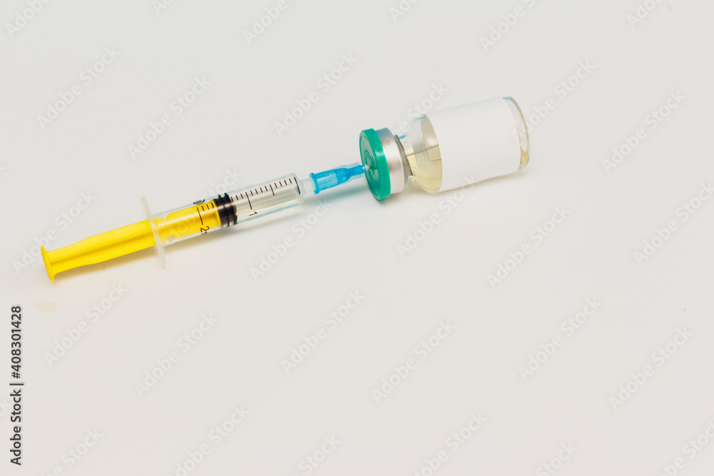 Vaccination: Syringe and Vials with Medicine Vaccination: Syringe and Vials with Medicine