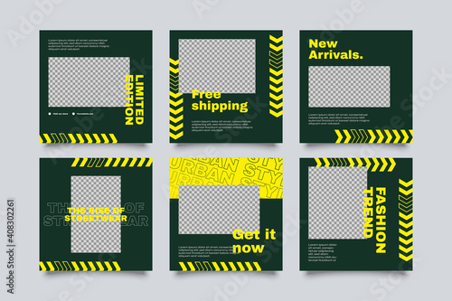 Urban Social Media Post Template for digital marketing and sale promo. modern fashion advertising
