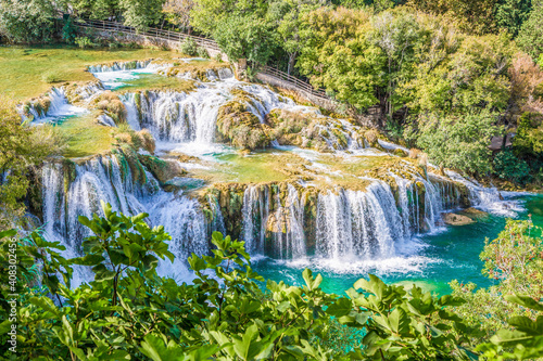 Obraz na płótnie Krka Wasserfälle Kroatien w salonie