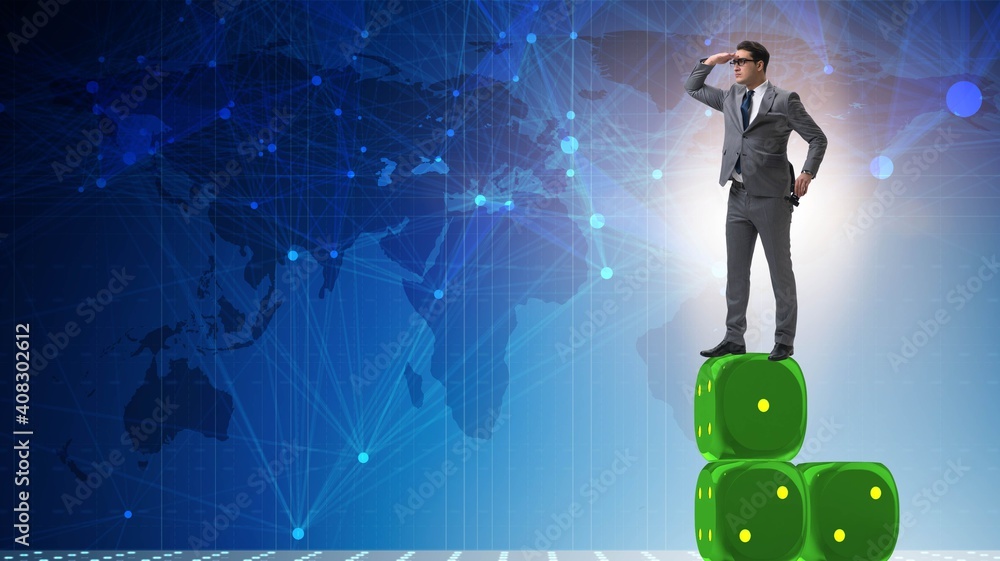 Businessman in forecasting business concept Businessman in forecasting business concept