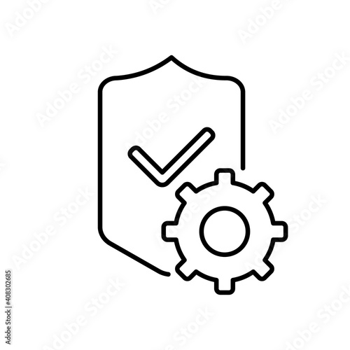 Warranty of service icon isolated on white background. Guaranty and protection vector icon.