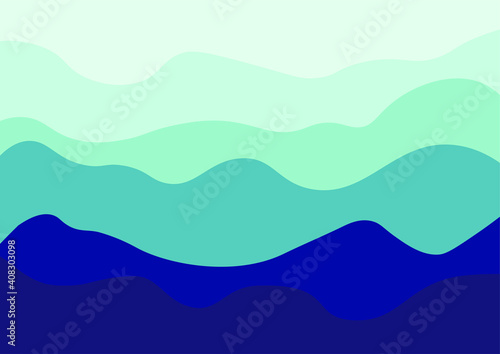 flat illustration of abstract background. waves of blue shades. background from waves of different shades of blue.