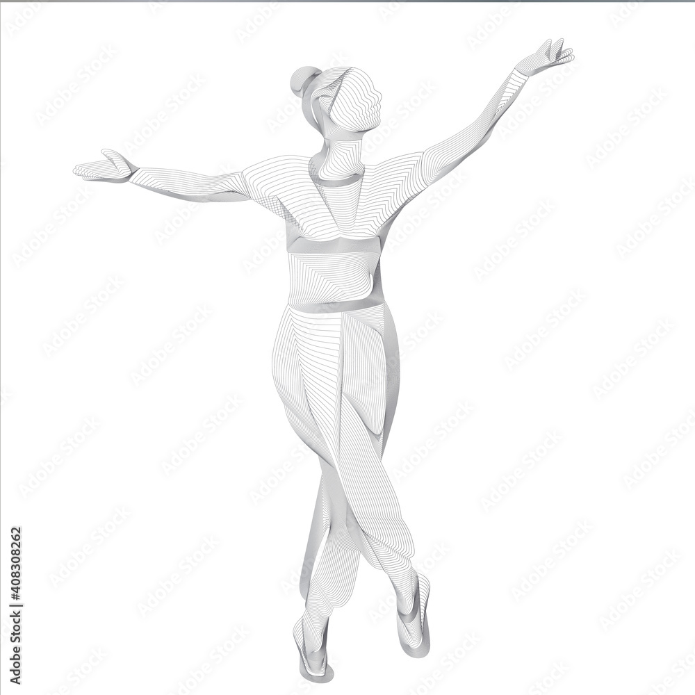 vector silhouette of dancing girl thin lines vector silhouette of dancing girl thin lines