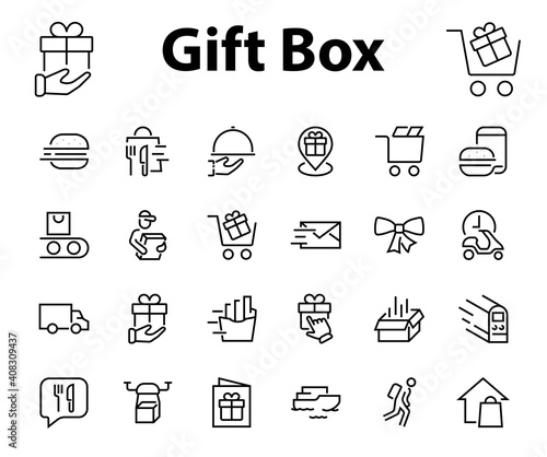 PIZZA DELIVERY, and Food Icon Set Vector thin line, contains courier, home delivery, food ordering, fast transport, drone, ship, car, editable stroke. ICONS circuits