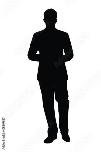 Businessman silhouette vector on white background