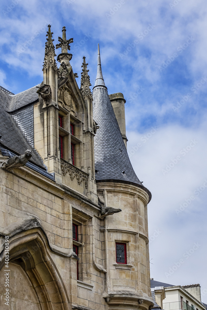 Architectural fragments of an old building in the in Paris Marais district. France. Architectural fragments of an old building in the in Paris Marais district. France.