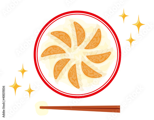 餃子のベクターイラスト　中華料理