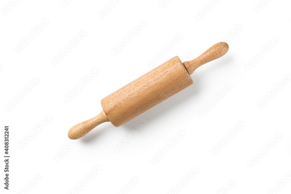 wooden rolling pin isolated on white background with clipping path wooden rolling pin isolated on white background with clipping path