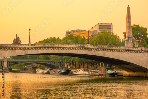 Bridges and Barges on the Evening Seine