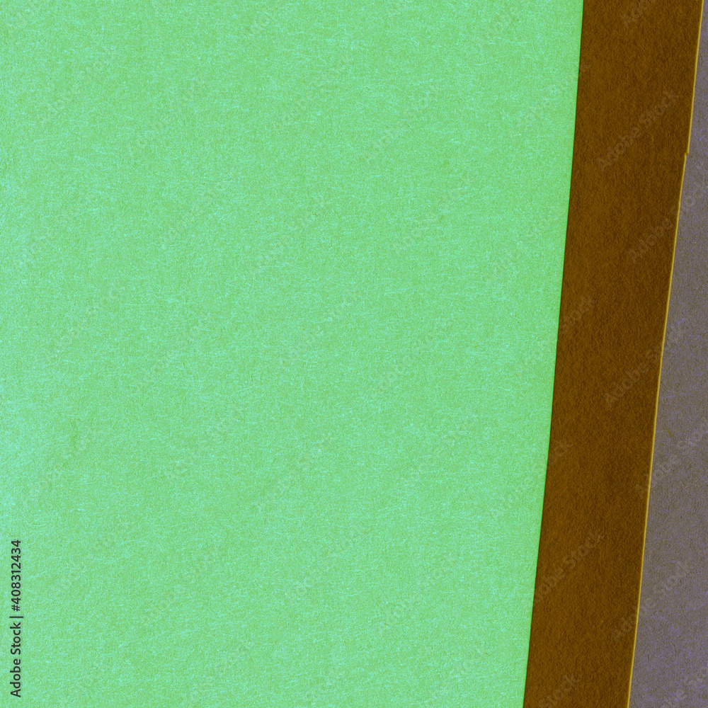 Fototapeta premium Green torn paper collage close-up. Texture made from various paper and cardboard parts. Damaged old paper background. Vintage blank wallpaper. Material design backdrop.
