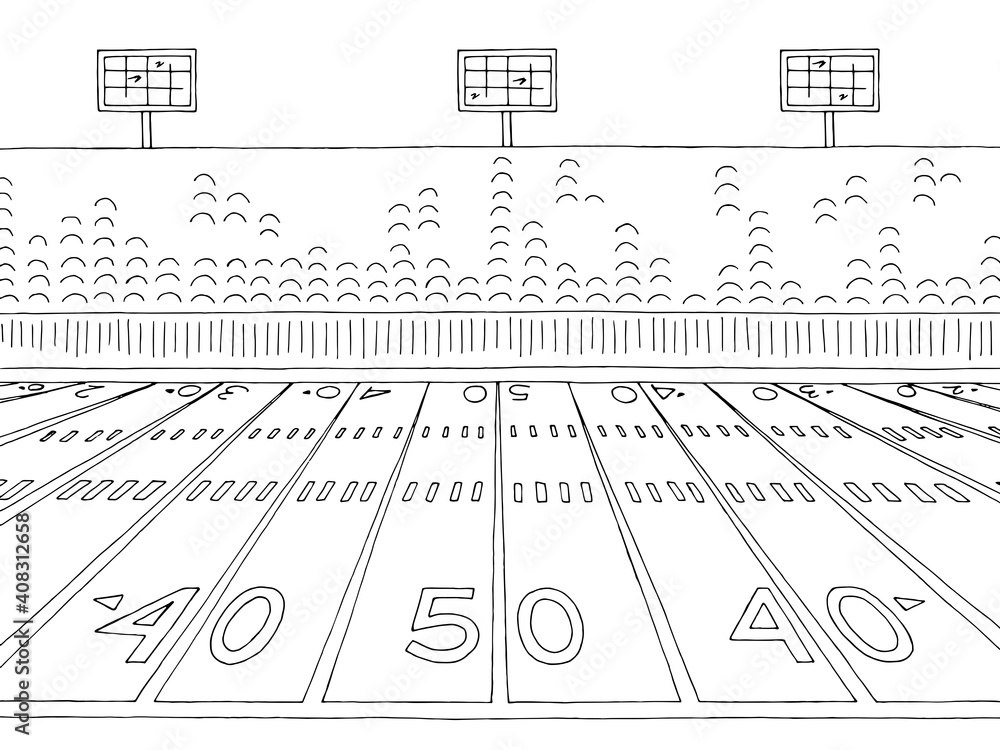 Soccer stadiums buildings. stadium line drawing illustration vector. Football  stadium sketch vector Stock Vector | Adobe Stock