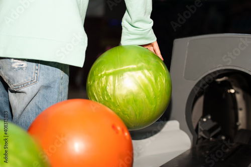 Man playing bowling