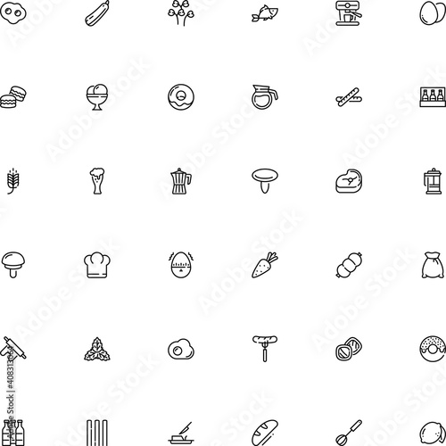 icon vector icon set such as: cut, cup, mushrooms, cereal, closeup, cylinder, preparation, mentha, macaroon, crust, cool, pork, grill, ear, flavor, latte, metal, six, pumpkin, cress, mixing, grid