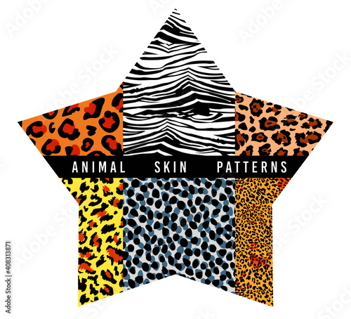 set of animal print vector patterns