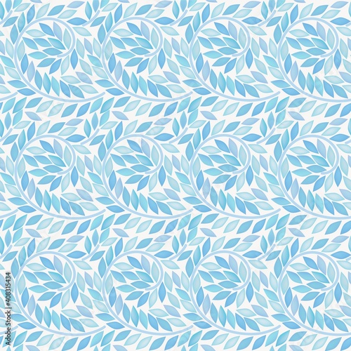 seamless floral background.Blue leaves. Can be used for wrapping, textile, wallpaper and package design