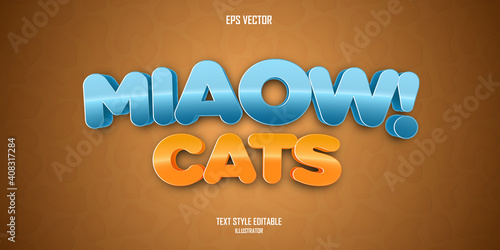 Miaow Cats 3D text style effect template