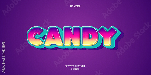 Candy 3D text style effect template