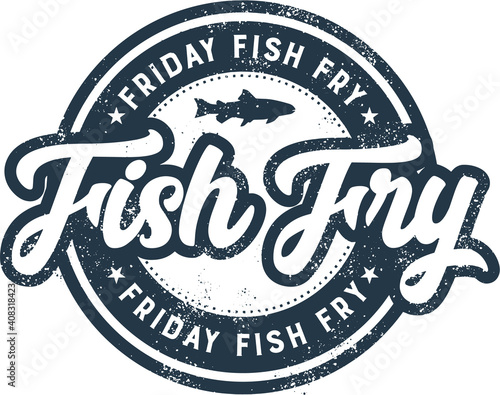 Friday Night Fish Fry Midwest Tradition Menu Stamp