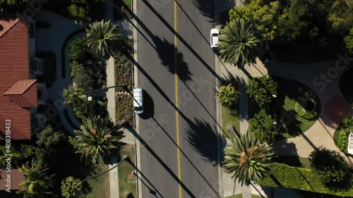 Flying Towards Los Angeles Downtown Skyline View