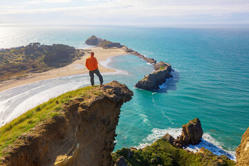 Hike in New Zealand coast