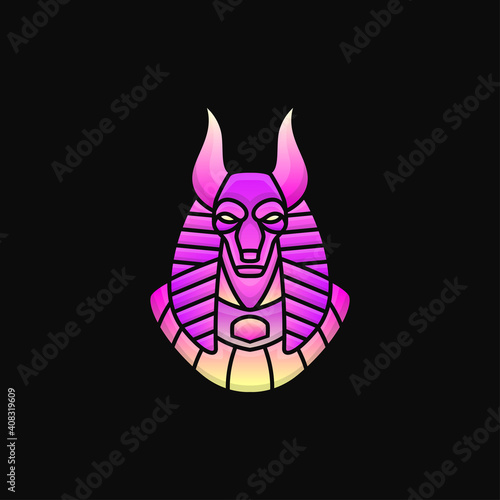 Anubis Logo Characters. Mascot Logo Gradient Style
