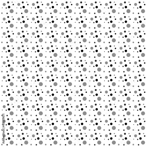 Pattern from symmetrical circles in gray and black on a white background