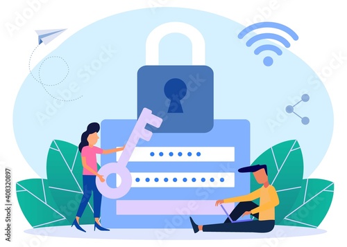 Illustration vector graphic cartoon character of password