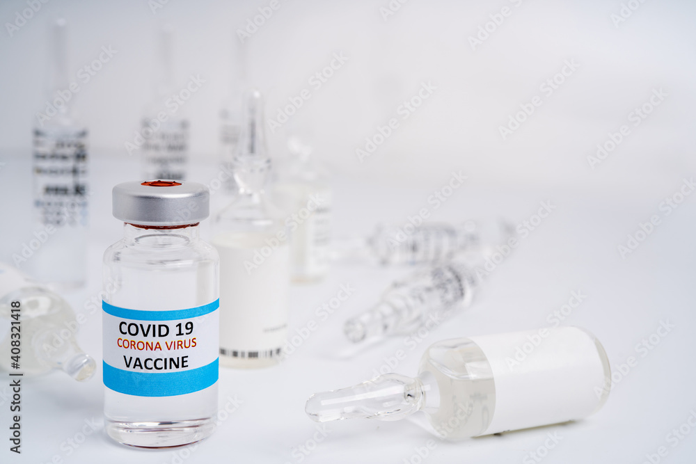 Vaccine CORONA vaccine COVID-19 with syringe on white background. Vaccine CORONA vaccine COVID-19 with syringe on white background.