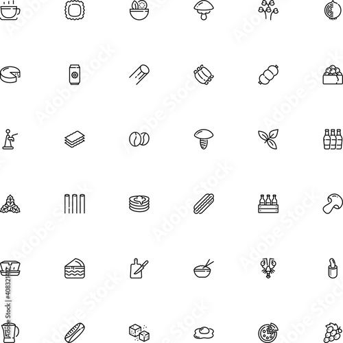 icon vector icon set such as: mentha, porous, lobster, ditalini, steak, vanilla, pepperoni, pancake, fungi, foam, classic, fruit, aromatic, metal, oriental, omelet, farming, seasoning, mug, marine