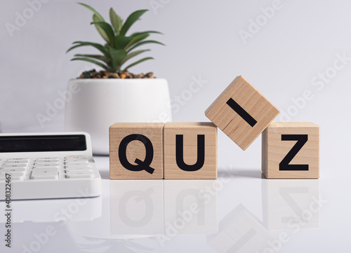 Photography Quiz word, inscription. Question game and quest concept