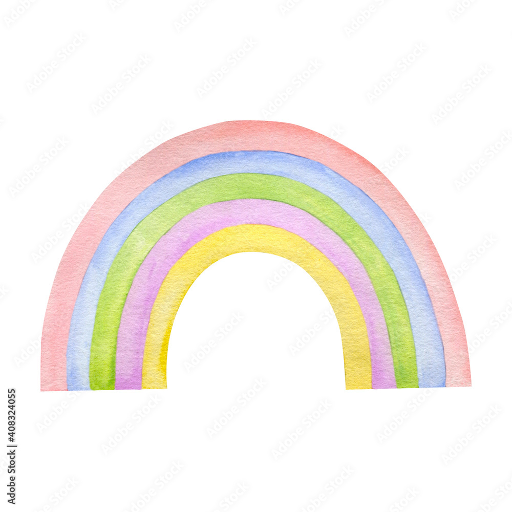 Watercolor rainbow isolated on white background. Watercolor rainbow isolated on white background.