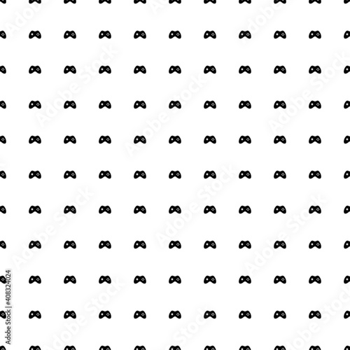 Square seamless background pattern from geometric shapes. The pattern is evenly filled with black joystick symbols. Vector illustration on white background