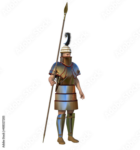 Canvas Print Mycenaean warrior (isolated)