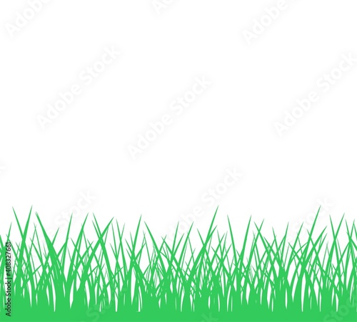 Green sward grass seamless row on white background for Easter and spring greeting card, social media, seasonal discount, football promo