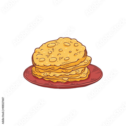 Traditional national food for indian pongal harvest holiday a vector illustration