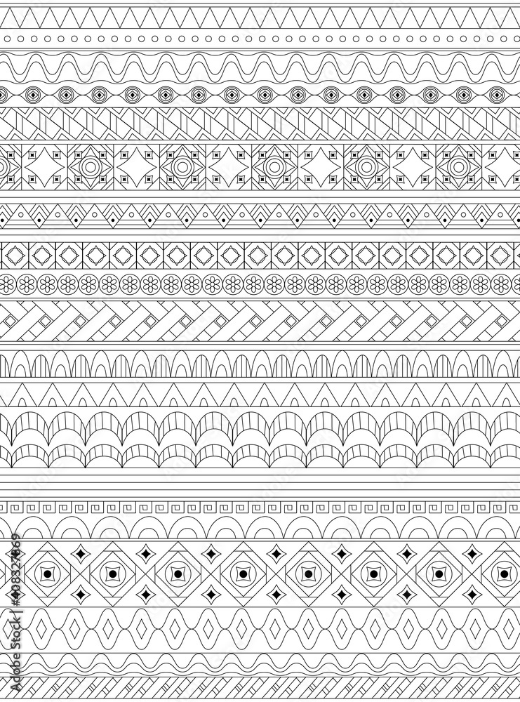 ornate striped ornament with geometric patterns for your colorin ornate striped ornament with geometric patterns for your colorin