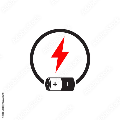 Battery icon logo design template