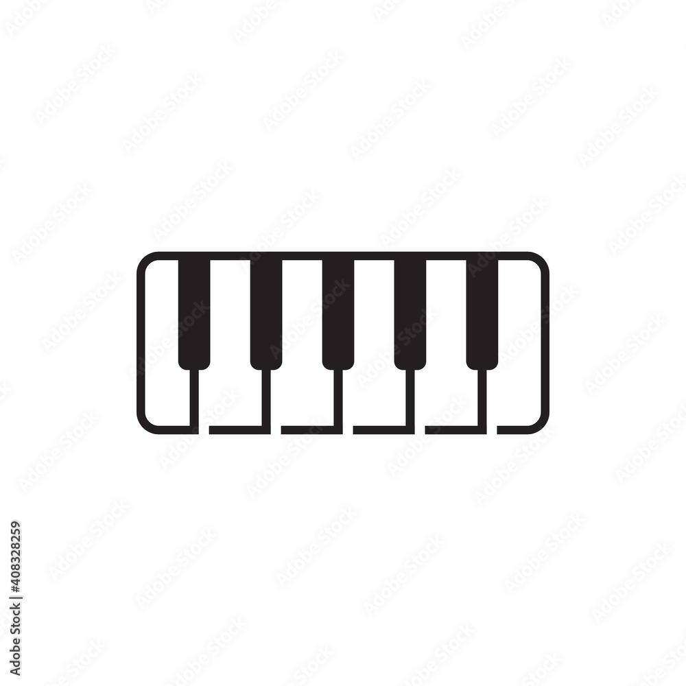 Piano keyboard logo design template Piano keyboard logo design template
