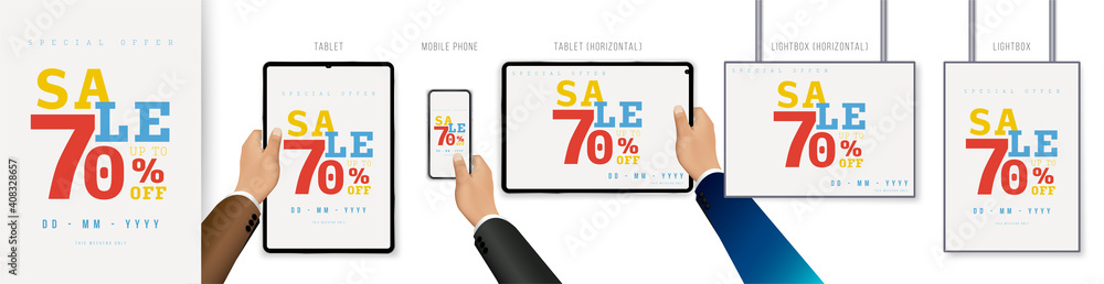 template A4 poster and Online advertising media Sale banner design, Big sale special up to 70% off. Super Sale, end of season special offer banner for tablet mobile phone and lightbox A4 size. template A4 poster and Online advertising media Sale banner design, Big sale special up to 70% off. Super Sale, end of season special offer banner for tablet mobile phone and lightbox A4 size.