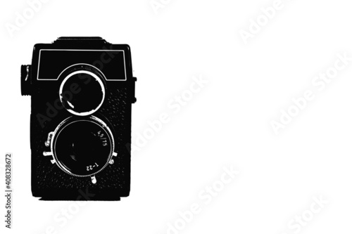 an old double lens camera in a pop style