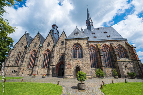 View of the magnificent St. Mark's Church in Butzbach / Germany in the Taunus  photo