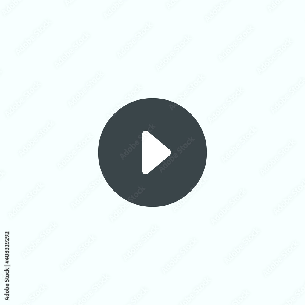 Play button icon in trendy flat style isolated on grey background. Play symbol for your web site design, logo, app, UI. Vector illustration Play button icon in trendy flat style isolated on grey background. Play symbol for your web site design, logo, app, UI. Vector illustration