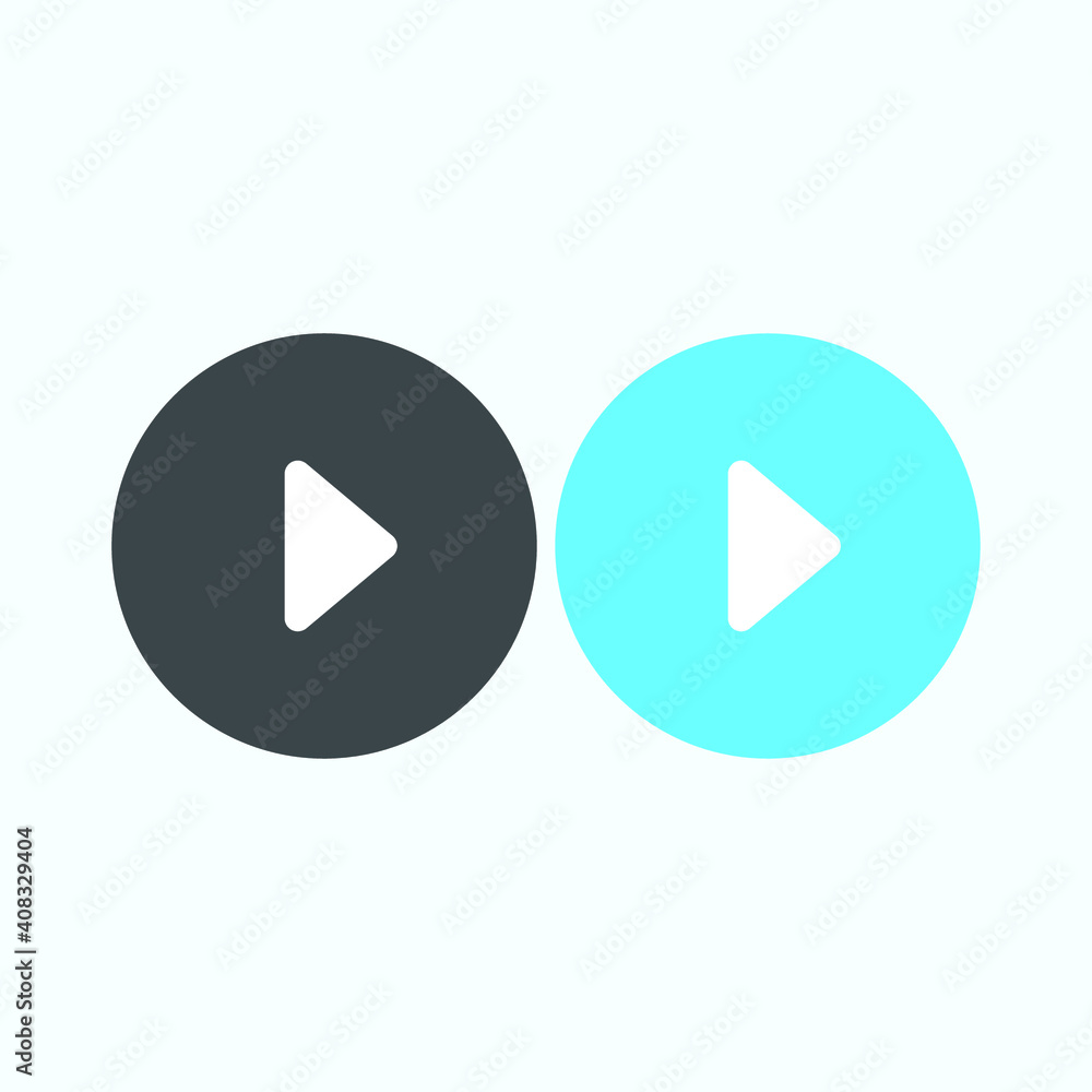 Play button icon in trendy flat style isolated on grey background. Play symbol for your web site design, logo, app, UI. Vector illustration Play button icon in trendy flat style isolated on grey background. Play symbol for your web site design, logo, app, UI. Vector illustration