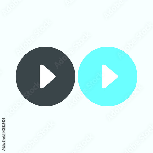 Play button icon in trendy flat style isolated on grey background. Play symbol for your web site design, logo, app, UI. Vector illustration