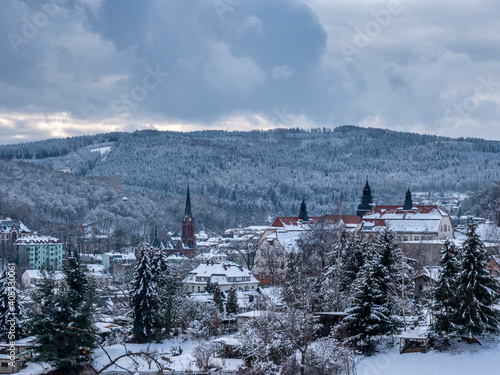 winterlicher Blick über Aue im Erzgebirge photo