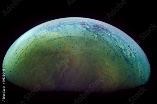 Soap Bubble Ball abstract background texture semicircle.  Beautiful background pattern texture for designModel of Space or planets universe cosmic. photo