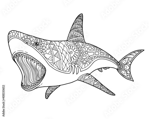 sea life coloring page illustration and print design