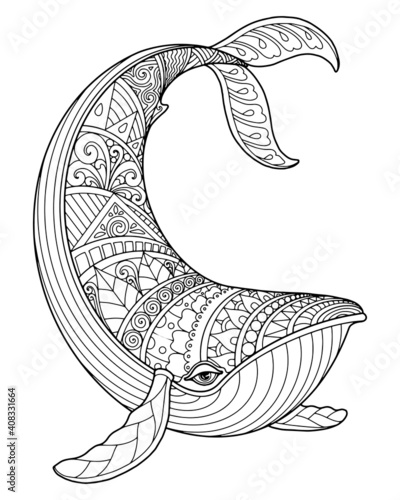 sea life coloring page illustration and print design