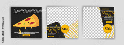 National Pizza Day. Social media post template for digital marketing and promotion of food and drink sales on Valentine's Day. culinary advertisement. Offer social media banners.