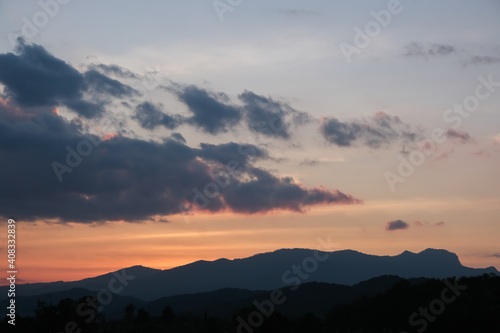Mountains and sky at sunset